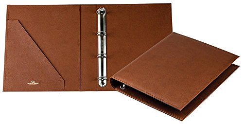 DELMON VARONE - Personalisierbare Dokumentenmappe DIN A4 aus Saffiano Lederimitat braun, Elegante Kunstleder Ringbuch Mappe zum abheften von Dokumenten, Urkunden und Akten, Links mit Einsteckfach DELMON VARONE - Personalisierbare Dokumentenmappe DIN A4 aus Saffiano Lederimitat braun, Elegante Kunstleder Ringbuch Mappe zum abheften von Dokumenten, Urkunden und Akten, Links mit Einsteckfach von DELMON VARONE - FINE LEATHERGOODS MADE IN GERMANY
