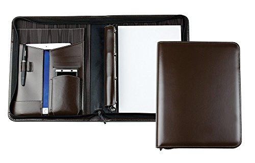 DELMON VARONE - Personalisierbare Tablet & Smartphone Schreibmappe DIN A4 XXL Cambridge Top Grain Leder braun, Konferenzmappe inkl. Ringbuch, Notizblock, Stiftschlaufe, Steckfächer & Reißverschluss DELMON VARONE - Personalisierbare Tablet & Smartphone Schreibmappe DIN A4 XXL Cambridge Top Grain Leder braun, Konferenzmappe inkl. Ringbuch, Notizblock, Stiftschlaufe, Steckfächer & Reißverschluss von DELMON VARONE - FINE LEATHERGOODS MADE IN GERMANY