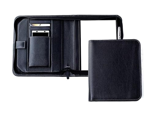 DELMON VARONE - Personalisierbare Tablet und Smartphone Schreibmappe DIN A5 Premium Soft Grain Leder schwarz, Business Besprechungsmappe mit Notizblock personalisiert mit Namen, Initialen oder Logo DELMON VARONE - Personalisierbare Tablet und Smartphone Schreibmappe DIN A5 Premium Soft Grain Leder schwarz, Business Besprechungsmappe mit Notizblock personalisiert mit Namen, Initialen oder Logo von DELMON VARONE - FINE LEATHERGOODS MADE IN GERMANY
