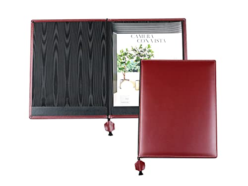 DELMON VARONE - Personalisierbare Urkundenmappe DIN A4 aus Cambridge Top Grain Leder rot, Dokumentenmappe mit 2 Einsteckleisten, Hardcover & Moiré Innenfutter für Dokumente, Zeugnisse & Urkunden DELMON VARONE - Personalisierbare Urkundenmappe DIN A4 aus Cambridge Top Grain Leder rot, Dokumentenmappe mit 2 Einsteckleisten, Hardcover & Moiré Innenfutter für Dokumente, Zeugnisse & Urkunden von DELMON VARONE - FINE LEATHERGOODS MADE IN GERMANY