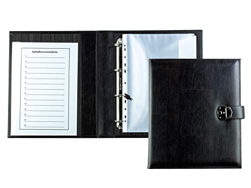 DELMON VARONE - Premium Ringbuch-Ordner DIN A4 Mit Schloss Aus Echtleder - Handgefertigte Dokumenten-Mappe Braun - Akten- & Zeugnis-Mappe für Dokumente, Urkunden & Akten DELMON VARONE - Premium Ringbuch-Ordner DIN A4 Mit Schloss Aus Echtleder - Handgefertigte Dokumenten-Mappe Braun - Akten- & Zeugnis-Mappe für Dokumente, Urkunden & Akten von DELMON VARONE - FINE LEATHERGOODS MADE IN GERMANY