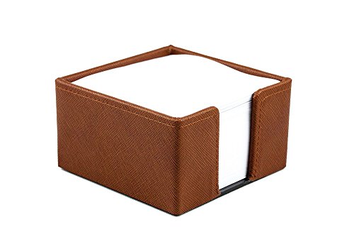 DELMON VARONE - Zettelkasten Saffiano Lederimitat braun, Zettelbox inkl. 500 Blatt Papier, Notizklotz in Kunstleder Kasten für Schreibtisch & Büro, Ideal zum Notieren von Gedanken, Ideen & Notizen DELMON VARONE - Zettelkasten Saffiano Lederimitat braun, Zettelbox inkl. 500 Blatt Papier, Notizklotz in Kunstleder Kasten für Schreibtisch & Büro, Ideal zum Notieren von Gedanken, Ideen & Notizen von DELMON VARONE - FINE LEATHERGOODS MADE IN GERMANY
