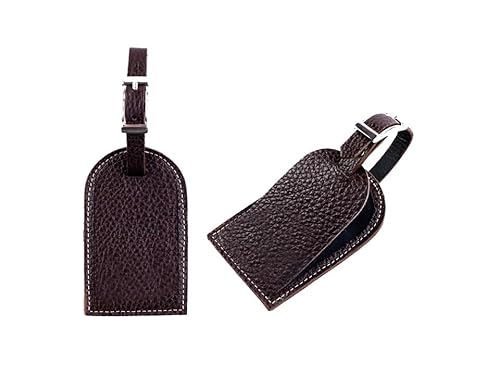 DELMON VARONE - Personalisierbarer Kofferanhänger Premium Leder Soft Grain braun - Gepäckanhänger für Koffer & Rucksack mit verstecktem Adressschild - Stabiles Gepäcketikett mit Lederband & Schnalle DELMON VARONE - Personalisierbarer Kofferanhänger Premium Leder Soft Grain braun - Gepäckanhänger für Koffer & Rucksack mit verstecktem Adressschild - Stabiles Gepäcketikett mit Lederband & Schnalle von DELMON VARONE