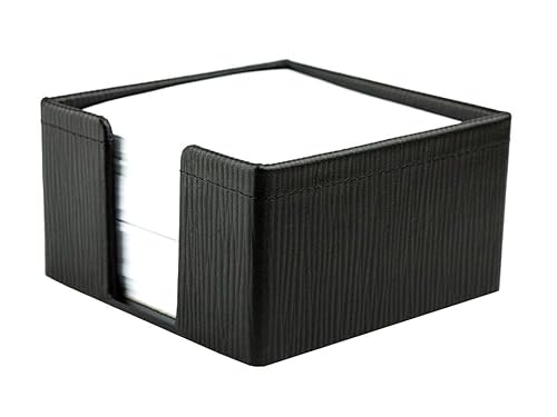 DELMON VARONE - Zettelkasten Premium Leder Manhattan Schwarz - Zettelbox inkl. 500 Blatt Papier, Notizklotz in Echtleder Box für Schreibtisch & Büro, Ideal zum Notieren von Gedanken, Ideen & Notizen DELMON VARONE - Zettelkasten Premium Leder Manhattan Schwarz - Zettelbox inkl. 500 Blatt Papier, Notizklotz in Echtleder Box für Schreibtisch & Büro, Ideal zum Notieren von Gedanken, Ideen & Notizen von DELMON VARONE