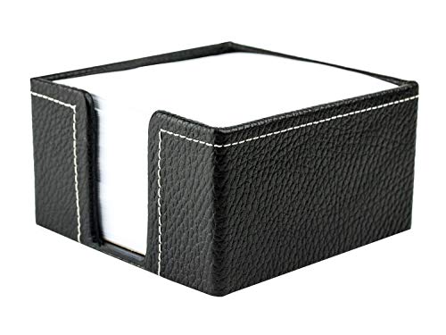 DELMON VARONE - Zettelkasten Premium Leder Soft Grain schwarz, Zettelbox inkl. 500 Blatt Papier, Notizklotz in Echtleder Box für Schreibtisch & Büro, Ideal zum Notieren von Gedanken, Ideen & Notizen DELMON VARONE - Zettelkasten Premium Leder Soft Grain schwarz, Zettelbox inkl. 500 Blatt Papier, Notizklotz in Echtleder Box für Schreibtisch & Büro, Ideal zum Notieren von Gedanken, Ideen & Notizen von DELMON VARONE