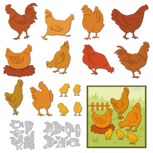 DELORIGIN 10 Stile Huhn-Stanzformen, realistische Stanzformen, Karbonstahl, Stanzschablonen, Kartenherstellung, Scrapbooking, Prägeschablonen, Schablonen für Bastelarbeiten, Alben, Karten, Geschenk DELORIGIN 10 Stile Huhn-Stanzformen, realistische Stanzformen, Karbonstahl, Stanzschablonen, Kartenherstellung, Scrapbooking, Prägeschablonen, Schablonen für Bastelarbeiten, Alben, Karten, Geschenk von DELORIGIN