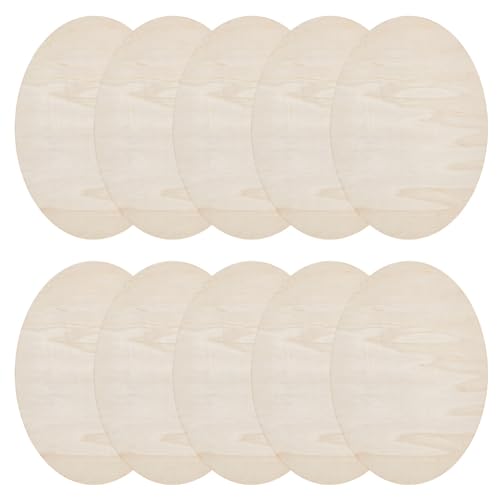 DELORIGIN 10 Stück Ovaler Holzscheiben 22x15cm Holzscheiben zum Basteln DIY Plankenausschnitt Unlackierte Buchenholzrohlinge Für Künstler Gemälde Türhänger Schilder von DELORIGIN