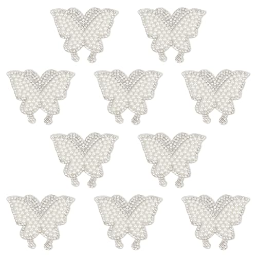 DELORIGIN 10 Stück Schmetterlings Strass Aufnäher Zum Aufbügeln Stoff Aufnäher Weiße Perle Aufnäher Strass Hotfix Applikation Für Damen Hüte Jeans Kleidung DELORIGIN 10 Stück Schmetterlings Strass Aufnäher Zum Aufbügeln Stoff Aufnäher Weiße Perle Aufnäher Strass Hotfix Applikation Für Damen Hüte Jeans Kleidung von DELORIGIN