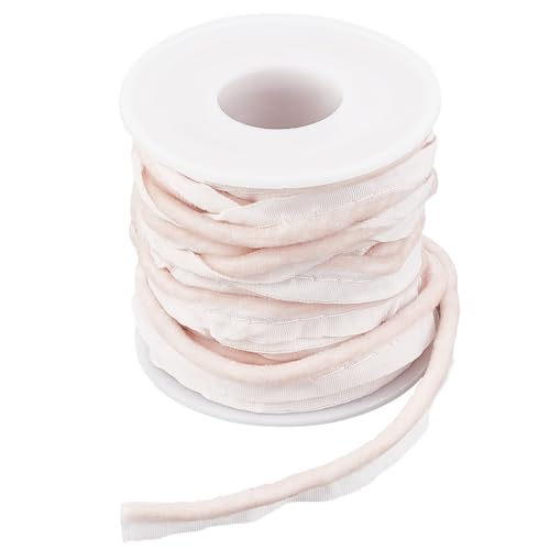 DELORIGIN 10 Yards (9 m) Samtbänder Paspelkordel Mit Kederschnur 10mm Zum Nähen von Polsterpaspelbesatz DIY Bastelstoffkantenbesatz geschenkband hochzeit borten und bänder zum nähen von DELORIGIN