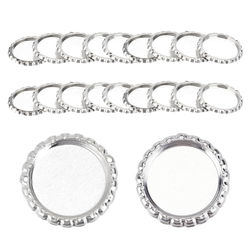 DELORIGIN 100 Stück Silberner Flaschenverschluss Mit Löchern 2 Stile Eisen Anhänger Zum Aufhängen Dekoration Flacher Runder Anhänger Für Halskette Schmuck Schlüsselanhänger DIY Handwerk DELORIGIN 100 Stück Silberner Flaschenverschluss Mit Löchern 2 Stile Eisen Anhänger Zum Aufhängen Dekoration Flacher Runder Anhänger Für Halskette Schmuck Schlüsselanhänger DIY Handwerk von DELORIGIN