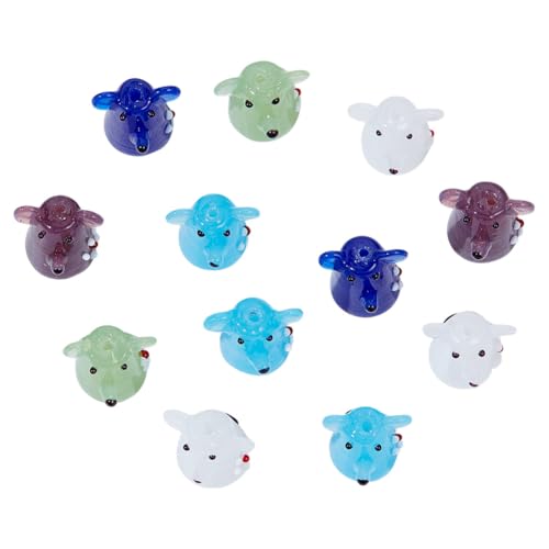 DELORIGIN 12 Stück Cartoon Maus Lampwork Perlen Abstandshalter Lose Perlen Handgefertigte Glasperlen Cartoon Tier Maus Perlen Charms Für Die Schmuckherstellung Armbänder Halsketten Zum Selbermachen von DELORIGIN