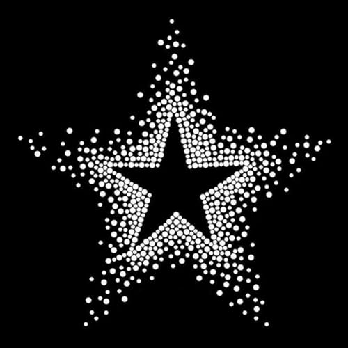 DELORIGIN 12 Stück Stern Strass Aufnäher Zum Aufbügeln Hotfix Transferaufkleber Personalisierter Druck Bling Patch Glänzende Kleidungsreparatur Applikation Für Kleidung T Shirts Westen Schuhe Hüte von DELORIGIN