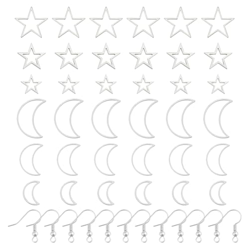 DELORIGIN 120 Teiliges Ohrring Herstellungsset Stern Mond Anhänger Verbindungsstücke Für Anhänger Ohrringe Perlenkomponenten Verbindungsstücke Für Die Herstellung von DIY Schmuck Armbändern Halsketten DELORIGIN 120 Teiliges Ohrring Herstellungsset Stern Mond Anhänger Verbindungsstücke Für Anhänger Ohrringe Perlenkomponenten Verbindungsstücke Für Die Herstellung von DIY Schmuck Armbändern Halsketten von DELORIGIN