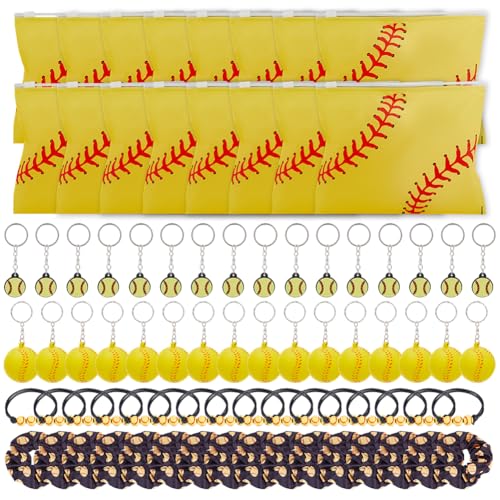 DELORIGIN 16-teiliges Softball-Partyzubehör, Team-Geschenke, Großpackung inklusive Softball-Make-up-Tasche, Armbänder, Schlüsselanhänger, Haargummis, Schlüsselanhänger für DELORIGIN 16-teiliges Softball-Partyzubehör, Team-Geschenke, Großpackung inklusive Softball-Make-up-Tasche, Armbänder, Schlüsselanhänger, Haargummis, Schlüsselanhänger für von DELORIGIN