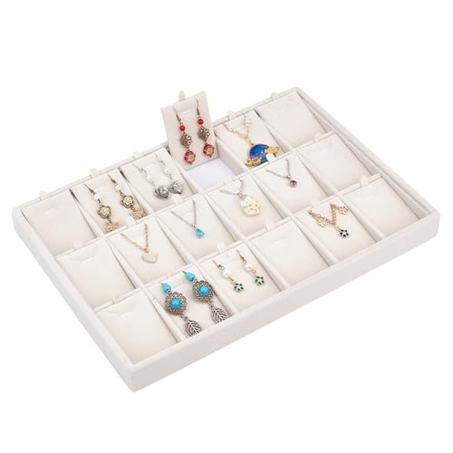 DELORIGIN 18 stapelbares Schmuck Organizer Tablett Aus Samt Aufbewahrungsbox Für Schmuckdisplays Anhänger Schaukasten Halter Kommode Schubladeneinsatz Organizer Für Ohrringe DELORIGIN 18 stapelbares Schmuck Organizer Tablett Aus Samt Aufbewahrungsbox Für Schmuckdisplays Anhänger Schaukasten Halter Kommode Schubladeneinsatz Organizer Für Ohrringe von DELORIGIN