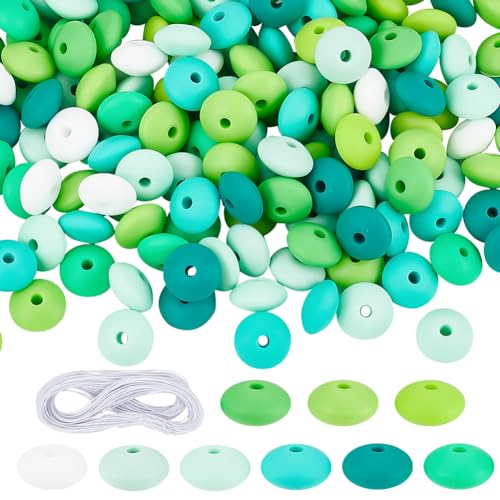 DELORIGIN 198 Stück Linsenperlen Aus Silikon 12 mm Abakus Perlen Gummi Lose Abstandsperlen Mit 22 m Langem Band Für Armbänder Halsketten Schmuck Schlüsselanhänger Basteln DELORIGIN 198 Stück Linsenperlen Aus Silikon 12 mm Abakus Perlen Gummi Lose Abstandsperlen Mit 22 m Langem Band Für Armbänder Halsketten Schmuck Schlüsselanhänger Basteln von DELORIGIN