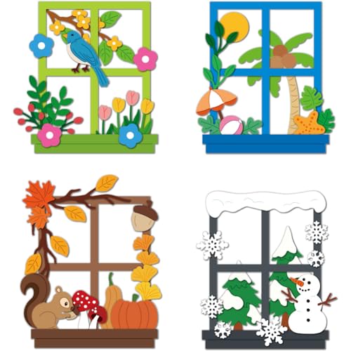 DELORIGIN 2 Sets Fenster Stanzformen, 4 Jahreszeiten Karbonstahl Stanzschablonen Neuheiten 2025, Metall Schneiden Schablonen Natürliches Element Bäume Prägeschablonen für DIY Scrapbooking Dekor DELORIGIN 2 Sets Fenster Stanzformen, 4 Jahreszeiten Karbonstahl Stanzschablonen Neuheiten 2025, Metall Schneiden Schablonen Natürliches Element Bäume Prägeschablonen für DIY Scrapbooking Dekor von DELORIGIN