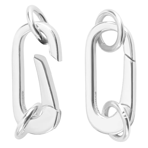 DELORIGIN 2 Stück Ovale Karabinerverschlüsse kettenverschluss Aus Sterlingsilber 925 silberne Federverschlüsse Mit 2 Karabinerhaken Schnappclips Zur Schmuckherstellung Armband Halsketten 5.5x13mm von DELORIGIN