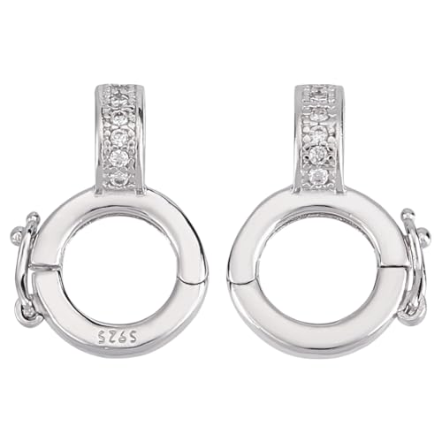 DELORIGIN 2 farbige S925er-Sterlingsilber-Verschlüsse, Mikro-Pavé-Faltverschluss, Zirkonia, Faltschließe, Haken, Silberringe, Verschlüsse, Charms für Schmuckherstellung, Armband, Anhänger, Halsketten DELORIGIN 2 farbige S925er-Sterlingsilber-Verschlüsse, Mikro-Pavé-Faltverschluss, Zirkonia, Faltschließe, Haken, Silberringe, Verschlüsse, Charms für Schmuckherstellung, Armband, Anhänger, Halsketten von DELORIGIN