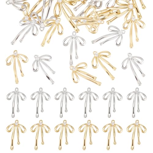 DELORIGIN 20 Stück Schleifen Anhänger 2 Farben Messing Strass Schleife Charms Schmuckherstellung Zubehör Für DIY Armbänder Halsketten Ohrringe Baumeln Basteln Geschenk DELORIGIN 20 Stück Schleifen Anhänger 2 Farben Messing Strass Schleife Charms Schmuckherstellung Zubehör Für DIY Armbänder Halsketten Ohrringe Baumeln Basteln Geschenk von DELORIGIN