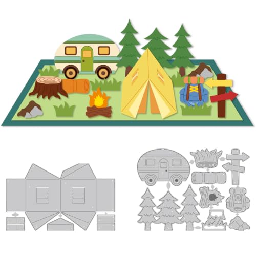 DELORIGIN 3D Camping Stanzformen Metallbaum Autozelte Stanzformen Kartenherstellung Stanzschablone Prägeschablonen Stanzschablonen Rahmen Für Heimwerker Prägungen Scrapbooking Basteln Festival Dekor DELORIGIN 3D Camping Stanzformen Metallbaum Autozelte Stanzformen Kartenherstellung Stanzschablone Prägeschablonen Stanzschablonen Rahmen Für Heimwerker Prägungen Scrapbooking Basteln Festival Dekor von DELORIGIN
