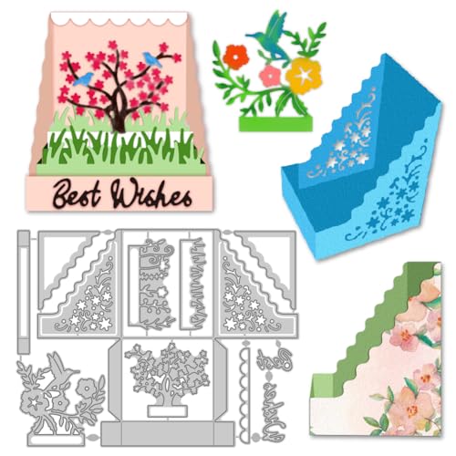 DELORIGIN 3D-Displaybox-Stanzformen für Kartenherstellung, Blumen, Vögel, Landschaft, Kasten, Stanzformen, Karbonstahl, Stanzschablonen, Schablonen für Bastelarbeiten, Papierbastelbox DELORIGIN 3D-Displaybox-Stanzformen für Kartenherstellung, Blumen, Vögel, Landschaft, Kasten, Stanzformen, Karbonstahl, Stanzschablonen, Schablonen für Bastelarbeiten, Papierbastelbox von DELORIGIN
