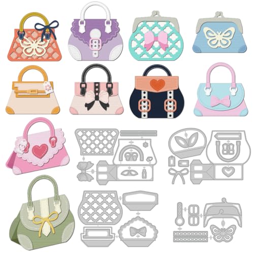 DELORIGIN 3D-Handtaschen-Stanzformen für Kartenherstellung, kleine Tragetasche, Metall-Karten-Stanzformen, Scrapbooking, Prägeschablone, Stanzschablone für DIY, Geburtstag, Grußkarten, Bastelpapier DELORIGIN 3D-Handtaschen-Stanzformen für Kartenherstellung, kleine Tragetasche, Metall-Karten-Stanzformen, Scrapbooking, Prägeschablone, Stanzschablone für DIY, Geburtstag, Grußkarten, Bastelpapier von DELORIGIN