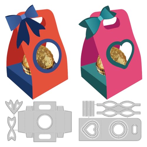 DELORIGIN 3D-Schokoladen-Box-Stanzschablone, Kartenherstellung, Stanzschablone, Karbonstahl, Stanzformen für Karten, Scrapbooking, Prägeschablone für Hochzeit, Grußkarten, Bastelpapier, Album von DELORIGIN