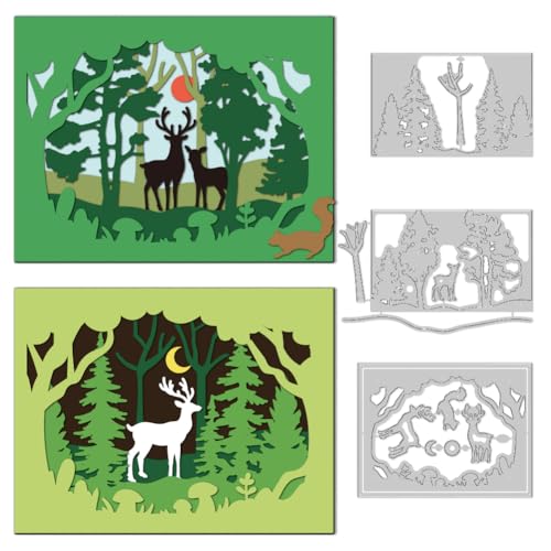 DELORIGIN 3D Stanzformen Mit Mehreren Lagen Waldhirsch Zur Kartengestaltung Kohlenstoffstahl Stanzformen Scrapbooking Schablonen Prägevorlage Für DIY Papierbastelbox DELORIGIN 3D Stanzformen Mit Mehreren Lagen Waldhirsch Zur Kartengestaltung Kohlenstoffstahl Stanzformen Scrapbooking Schablonen Prägevorlage Für DIY Papierbastelbox von DELORIGIN