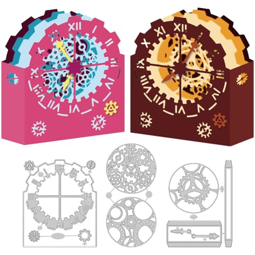 DELORIGIN 3D Stanzformen Mit Zahnrad Uhrenbox Zur Kartengestaltung Layerd Gear Clock Box Stanzformen Aus Karbonstahl Scrapbooking Schablonen Prägevorlage Für DIY Papierbastelbox DELORIGIN 3D Stanzformen Mit Zahnrad Uhrenbox Zur Kartengestaltung Layerd Gear Clock Box Stanzformen Aus Karbonstahl Scrapbooking Schablonen Prägevorlage Für DIY Papierbastelbox von DELORIGIN