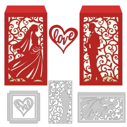 DELORIGIN 3D-Stanzschablone für Bräutigam, Braut, Hochzeit, Kartenherstellung, Karbonstahl, Stanzformen für Karten, Scrapbooking, Prägeschablone für Grußkarten, Bastelpapier, Album DELORIGIN 3D-Stanzschablone für Bräutigam, Braut, Hochzeit, Kartenherstellung, Karbonstahl, Stanzformen für Karten, Scrapbooking, Prägeschablone für Grußkarten, Bastelpapier, Album von DELORIGIN