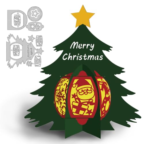 DELORIGIN 3D-Stanzschablone für Weihnachtsbaumlaternen, Kartenherstellung, Karbonstahl, Stanzformen, Scrapbooking, Prägeschablone für XAMX Grußkarten, Album, Party, Einladung, Umschlag, Dekoration DELORIGIN 3D-Stanzschablone für Weihnachtsbaumlaternen, Kartenherstellung, Karbonstahl, Stanzformen, Scrapbooking, Prägeschablone für XAMX Grußkarten, Album, Party, Einladung, Umschlag, Dekoration von DELORIGIN