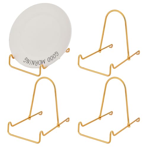 DELORIGIN 4 Packungen Eisen-Präsentationsständer Ornamente Display Dish Holder Schüssel Tiefe Teller Rack Dekorative Teller Staffelei Tischvitrine Ständer Gold Eisen Staffelei für Display Bilder Buch DELORIGIN 4 Packungen Eisen-Präsentationsständer Ornamente Display Dish Holder Schüssel Tiefe Teller Rack Dekorative Teller Staffelei Tischvitrine Ständer Gold Eisen Staffelei für Display Bilder Buch von DELORIGIN