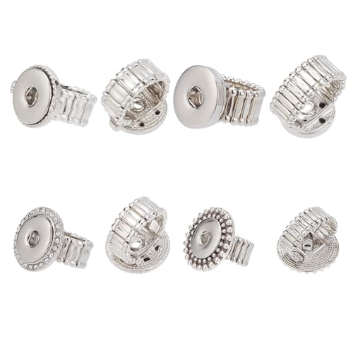 DELORIGIN 4 Stück Druckknöpfe Ringe Schmuck Verstellbarer Druckknopf Schmuck Chunk Ringe für Chunks Click Buttons Druckknöpfe für Frauen Fingerring Schmuckherstellung Zubehör DELORIGIN 4 Stück Druckknöpfe Ringe Schmuck Verstellbarer Druckknopf Schmuck Chunk Ringe für Chunks Click Buttons Druckknöpfe für Frauen Fingerring Schmuckherstellung Zubehör von DELORIGIN