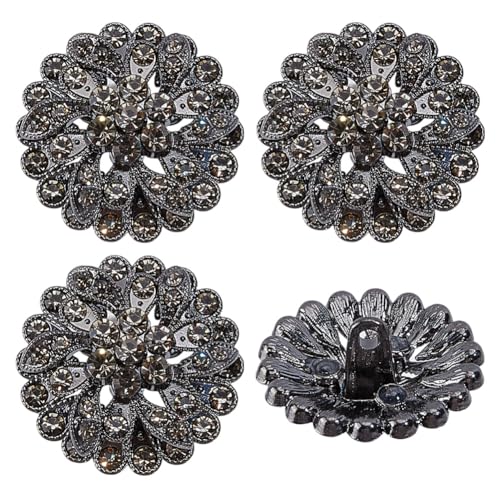 DELORIGIN 4 x Strass-Schaftknöpfe, Legierung, glitzernde Kristall-Verzierungen, Knöpfe für Kleidung, Vintage-Nähknöpfe für Hemd, Mäntel, Blazer, Kostüm, Kleid, Hochzeit, DIY, Handwerk, Dekorationen DELORIGIN 4 x Strass-Schaftknöpfe, Legierung, glitzernde Kristall-Verzierungen, Knöpfe für Kleidung, Vintage-Nähknöpfe für Hemd, Mäntel, Blazer, Kostüm, Kleid, Hochzeit, DIY, Handwerk, Dekorationen von DELORIGIN