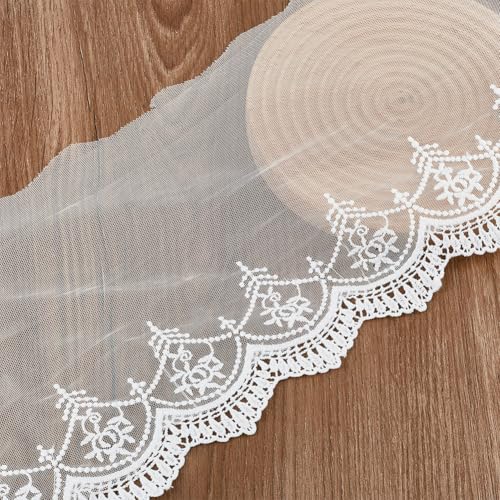 DELORIGIN 4.6 m Weißes Spitzenband Stickerei Spitzenbesatz Vintage Spitzenbänder Mit Blumenmuster Dekoband Borten und Bänder Zum Nähen DIY Halloween Geschenkpapier Hochzeitsdeko DELORIGIN 4.6 m Weißes Spitzenband Stickerei Spitzenbesatz Vintage Spitzenbänder Mit Blumenmuster Dekoband Borten und Bänder Zum Nähen DIY Halloween Geschenkpapier Hochzeitsdeko von DELORIGIN