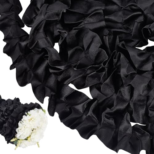 DELORIGIN 5m Schwarze Bouquet Verpackung Blumenverpackung Rüschenbandbesatz Plissiertes Spitzenband Blumenstrauß Dekoration Für Blumen Kuchen Nähen Basteln Dekor Halloween-Kleidung DIY DELORIGIN 5m Schwarze Bouquet Verpackung Blumenverpackung Rüschenbandbesatz Plissiertes Spitzenband Blumenstrauß Dekoration Für Blumen Kuchen Nähen Basteln Dekor Halloween-Kleidung DIY von DELORIGIN