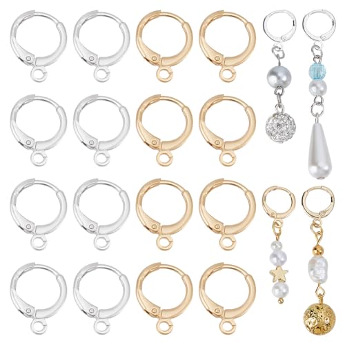 DELORIGIN 80 Stück Ohrring-Creolen in 2 Farben, Ohrringhaken, Silber/Gold, Ohrringherstellungs-Set, Kreolen, Schmuckherstellung, gefüllte Kreolen, Huggie-Ohrringhaken, Kreolen, Ohrringe für DELORIGIN 80 Stück Ohrring-Creolen in 2 Farben, Ohrringhaken, Silber/Gold, Ohrringherstellungs-Set, Kreolen, Schmuckherstellung, gefüllte Kreolen, Huggie-Ohrringhaken, Kreolen, Ohrringe für von DELORIGIN
