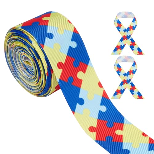 DELORIGIN 9 m Langes Band Mit Autismus Motiv 28mm Breit Polyester Ripsband Für Stoffbastelarbeiten Geschenkverpackungen Autismus Gemeinnützige Aktivitäten Ornament DELORIGIN 9 m Langes Band Mit Autismus Motiv 28mm Breit Polyester Ripsband Für Stoffbastelarbeiten Geschenkverpackungen Autismus Gemeinnützige Aktivitäten Ornament von DELORIGIN