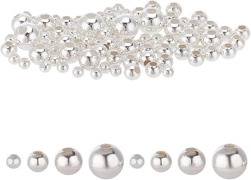 DELORIGIN 95 Stück 925 Sterling Silber Perlen 4 Größen Glatte Runde Perlen Nahtlose Kugel Abstandshalter Lose Runde Perlen Für DIY Halsketten Armbänder Ringe Ohrringe Bastelzubehör 2/3/4/5mm DELORIGIN 95 Stück 925 Sterling Silber Perlen 4 Größen Glatte Runde Perlen Nahtlose Kugel Abstandshalter Lose Runde Perlen Für DIY Halsketten Armbänder Ringe Ohrringe Bastelzubehör 2/3/4/5mm von DELORIGIN