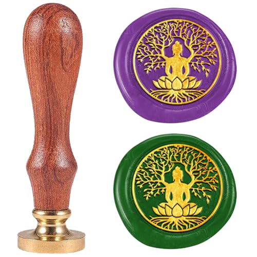 DELORIGIN Buddha Lebensbaum Retro Wachssiegelstempel 25mm Abnehmbarer Messing Siegelstempelkopf Mit Holzgriff Stempel Für Geschenkpapier Umschläge Karten Dekoration DELORIGIN Buddha Lebensbaum Retro Wachssiegelstempel 25mm Abnehmbarer Messing Siegelstempelkopf Mit Holzgriff Stempel Für Geschenkpapier Umschläge Karten Dekoration von DELORIGIN