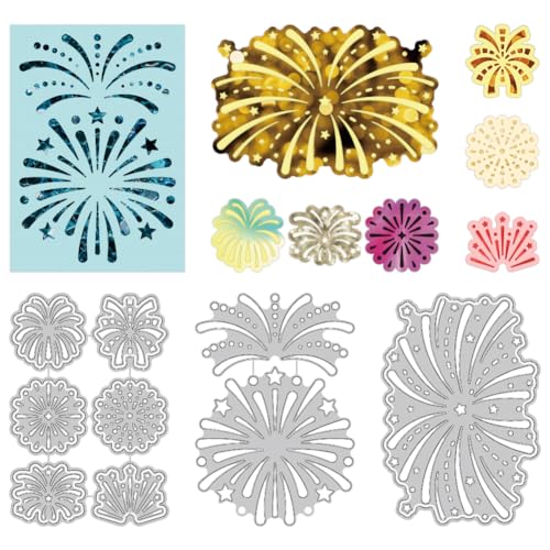 DELORIGIN Feuerwerk-Stanzformen, Metall-Stanzformen für Kartenherstellung, Prägeschablonen, Schablone für Feierkarten, Scrapbooking, Fotoalbum, Papier, Basteln, Geburtstag, Hochzeit, Weihnachten DELORIGIN Feuerwerk-Stanzformen, Metall-Stanzformen für Kartenherstellung, Prägeschablonen, Schablone für Feierkarten, Scrapbooking, Fotoalbum, Papier, Basteln, Geburtstag, Hochzeit, Weihnachten von DELORIGIN