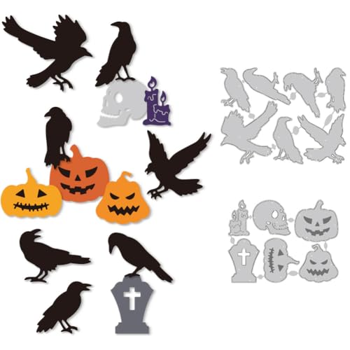 DELORIGIN Halloween Stanzformen Mit Krähen Kürbis Metall Stanzformen Kartenherstellung Stanzschablonen Neuheiten 2025 Prägeschablonen Stanzschablonen Rahmen Zum Prägen Scrapbooking Halloween Festival DELORIGIN Halloween Stanzformen Mit Krähen Kürbis Metall Stanzformen Kartenherstellung Stanzschablonen Neuheiten 2025 Prägeschablonen Stanzschablonen Rahmen Zum Prägen Scrapbooking Halloween Festival von DELORIGIN