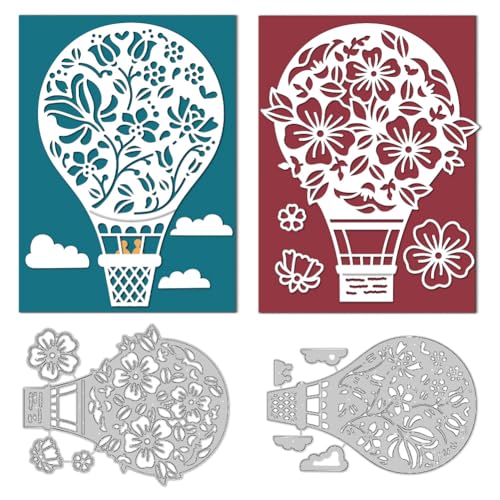 DELORIGIN Heißluftballon Blumen Stanzformen Kartenherstellung Stanzschablone Scrapbooking Prägevorlage Für Grußkarten Papieralben Hochzeitseinladungsdekor DELORIGIN Heißluftballon Blumen Stanzformen Kartenherstellung Stanzschablone Scrapbooking Prägevorlage Für Grußkarten Papieralben Hochzeitseinladungsdekor von DELORIGIN