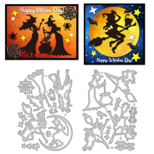 DELORIGIN Hexen Stanzformen Hexenfestival Stanzformen Kartenherstellung Schablone Aus Karbonstahl Scrapbooking Prägevorlage Für Karten Alben Einladungen Geschenkdekor von DELORIGIN