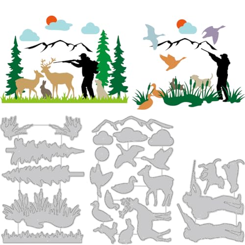 DELORIGIN Hunter Silhouetten-Stanzschablone, Motiv: Jagd, Elch, Kartenherstellung, Karbonstahl, Stanzformen für Karten, Scrapbooking, Prägeschablone für Grußkarten, Papierbastelalbum DELORIGIN Hunter Silhouetten-Stanzschablone, Motiv: Jagd, Elch, Kartenherstellung, Karbonstahl, Stanzformen für Karten, Scrapbooking, Prägeschablone für Grußkarten, Papierbastelalbum von DELORIGIN