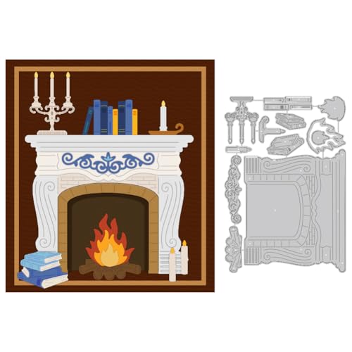 DELORIGIN Kamin-Stanzformen für Kartenherstellung, Bücher, Kerzen, Stanzformen, Metallschablone, Scrapbooking, Prägeschablone für Grußkarten, Bastelarbeiten, Fotoalbum, Einladungsdekoration DELORIGIN Kamin-Stanzformen für Kartenherstellung, Bücher, Kerzen, Stanzformen, Metallschablone, Scrapbooking, Prägeschablone für Grußkarten, Bastelarbeiten, Fotoalbum, Einladungsdekoration von DELORIGIN