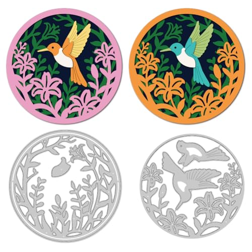 DELORIGIN Kolibri-Blumen-Stanzformen, Kartenherstellung, Stanzschablone, Karbonstahl, Stanzformen für Karten, Scrapbooking, Prägeschablone für Hochzeit, Grußkarten, Bastelpapier, Album DELORIGIN Kolibri-Blumen-Stanzformen, Kartenherstellung, Stanzschablone, Karbonstahl, Stanzformen für Karten, Scrapbooking, Prägeschablone für Hochzeit, Grußkarten, Bastelpapier, Album von DELORIGIN
