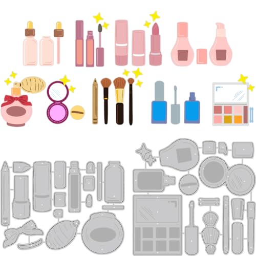 DELORIGIN Kosmetik-Stanzschablone für Frauen, Kartenherstellung, Karbonstahl, Stanzformen für Karten, Scrapbooking, Prägeschablone für Grußkarten, Papierbastelalbum, Einladungsdekoration von DELORIGIN