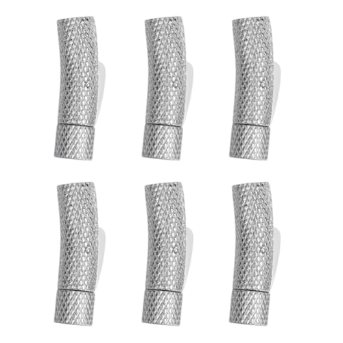 DELORIGIN Lederschnur-Endverschluss, 6,5 mm, Edelstahl, Bajonettverschlüsse, Lederschnur-Endverbinder, Säulenverschlüsse, Verbindungsstücke mit Karomuster für Armband, Halskette, Schnalle DELORIGIN Lederschnur-Endverschluss, 6,5 mm, Edelstahl, Bajonettverschlüsse, Lederschnur-Endverbinder, Säulenverschlüsse, Verbindungsstücke mit Karomuster für Armband, Halskette, Schnalle von DELORIGIN